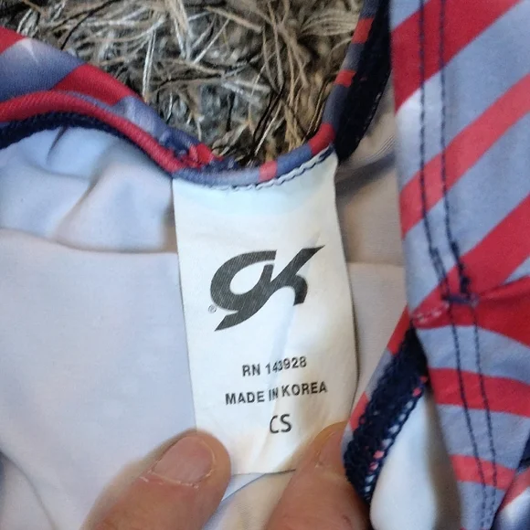 GK Kids Swim One Piece with Red and Blue Stripes - Picture 2 of 4